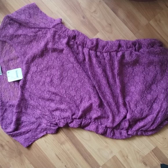 Free people intimate Keep It Simple Lace Baby Tee M orchid - Picture 2 of 5